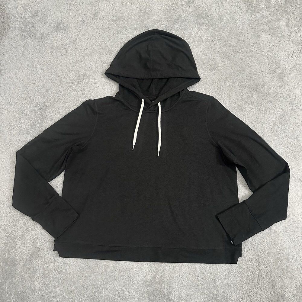 Vuori Halo Essential DreamKnit Pullover Hoodie in Black Heather Women’s XL VW226